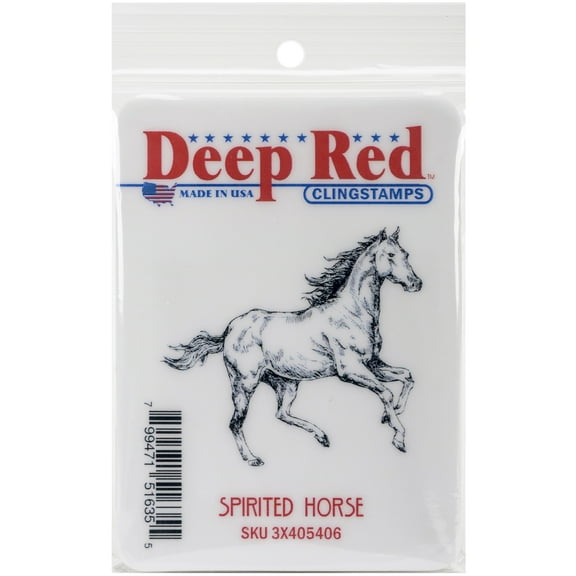 Deep Red Stamps Spirited Horse