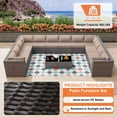 thumbnail image 7 of ALAULM 14 Piece Outdoor Patio Furniture Sets All-Weather Outdoor Sectional Furniture Patio Sofa Backyard Deck Couch Conversation Chair Set with Coffee Table & 12 Thickened Cushions, Sand, 7 of 7