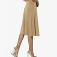 thumbnail image 4 of Gfyviroh Skirts for Women Casual Lightweight Solid Color Midi Skirts High Waist Soft Comfortable A-Line Skirts, 4 of 8