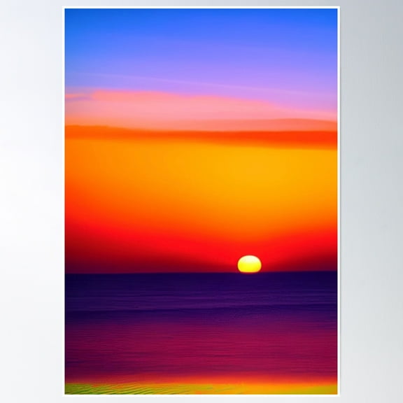 369 Prints Stunning Ocean Sunrise- No Framed, Vintage Wall Art, Trendy Retro Print, Room Decor, Wall Art, Poster Only