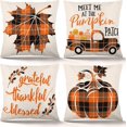 thumbnail image 1 of Home Living Room Decorative Sofa Pumpkin Maple Leaf Linen Pillowcase (A Style), 1 of 3