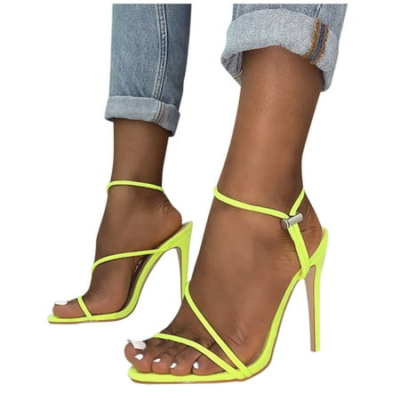 

Cathalem Women High Heels Size 12w Candy Women s Sandals Shoes Fashion Toe Heel Color High Thin Size 13 High Heels for Women Green 6.5