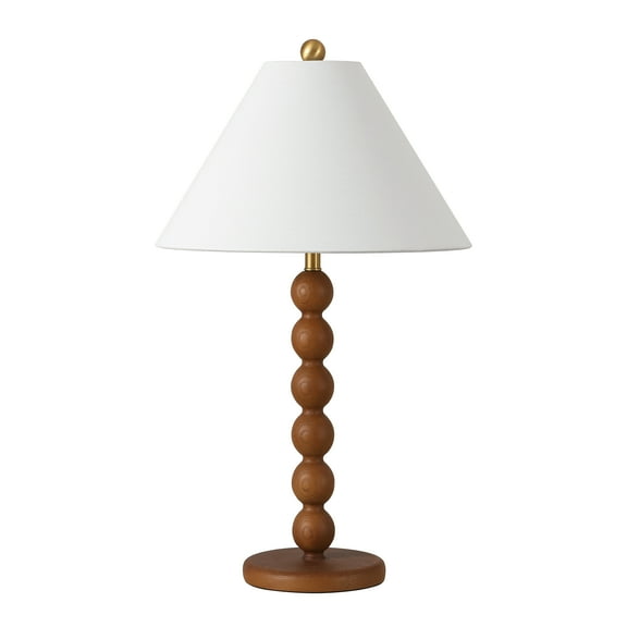 SAFAVIEH Sanne 26.5" Modern Natural Resin Table Lamp with White Shade