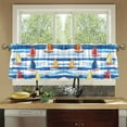 thumbnail image 4 of Yayeee Kitchen Curtains Tier Set of 2 Light Filtering 57"x24" Over Sink Window Panels, Orange Sailboats, 4 of 7