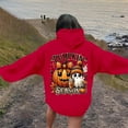 thumbnail image 2 of Sweatshirts for Women Trendy Halloween Hoodie with Pumpkin Ghost Funny Print Oversized Long Sleeve Top Fall Tops,Red,L, 2 of 7