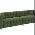 thumbnail image 3 of 102-inch green teddy fleece sofa with two throw pillows in living room Bedroom apartment sofa, 3 of 5