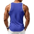 thumbnail image 4 of Clossjun Men's Tank Top Slim Fit Muscle Contrast Sleeveless Shirts Lightweight Breathable Blouses For Gym Workout Sports Royal Blue L, 4 of 6