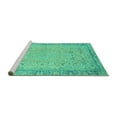 thumbnail image 2 of Ahgly Company Machine Washable Indoor Rectangle Abstract Turquoise Blue Modern Area Rugs, 2' x 4', 2 of 4