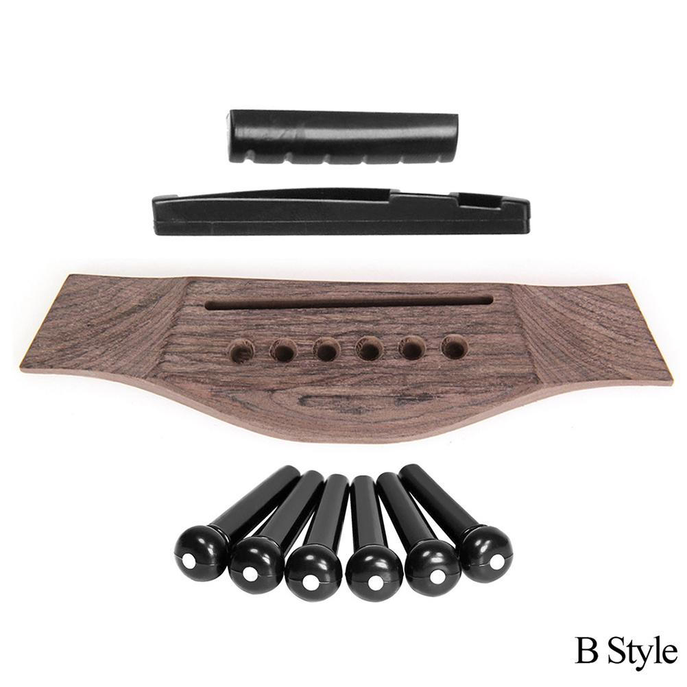 Bestope Acoustic Guitar Wooden Bridge Improve Sound Quality Bridge