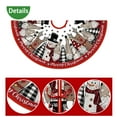 thumbnail image 4 of Wadada Red Christmas Tree Skirt 48 Inch Snowman Snowflaks Christmas Tree Decorations Let It Snow Farmhouse Xmas Tree Skirt Ornaments Decor for Merry Christmas Holiday Party New Years (Red), 4 of 7