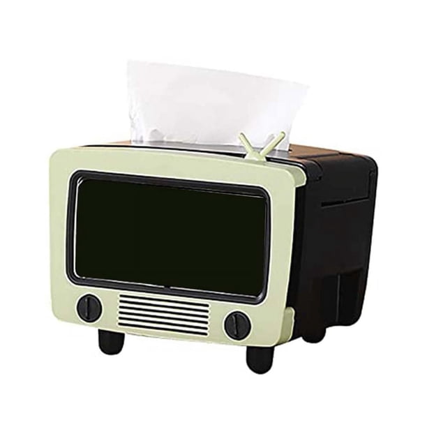 Caja de pañuelos para TV, multifuncional, creativa, con ranura para teléfono celular, decoración, soporte para pañuelos para el hogar