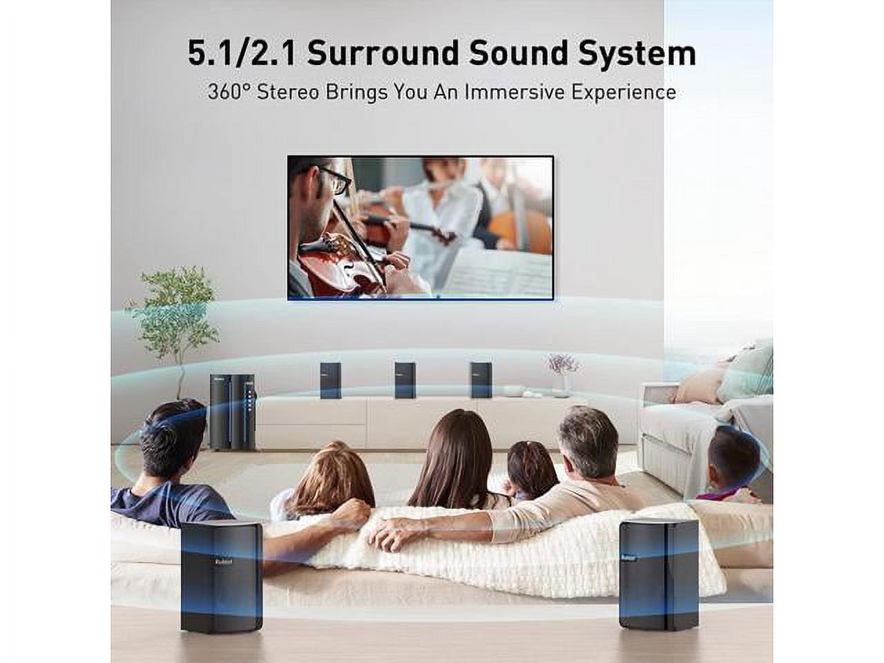 Bobtot B701 Bluetooth Home Theater System, Black