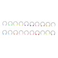 thumbnail image 2 of 20Pcs Colorful Nose Septum Rings Ear Rings Body Stainless Steel Piercing Studs Jewelry Lip Eyebrow Ring Hoop Screw, 2 of 8