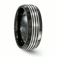 thumbnail image 4 of Edward Mirell Titanium Black Ti Flat Top Beveled Edge 8mm Band Size 10.5, 4 of 4