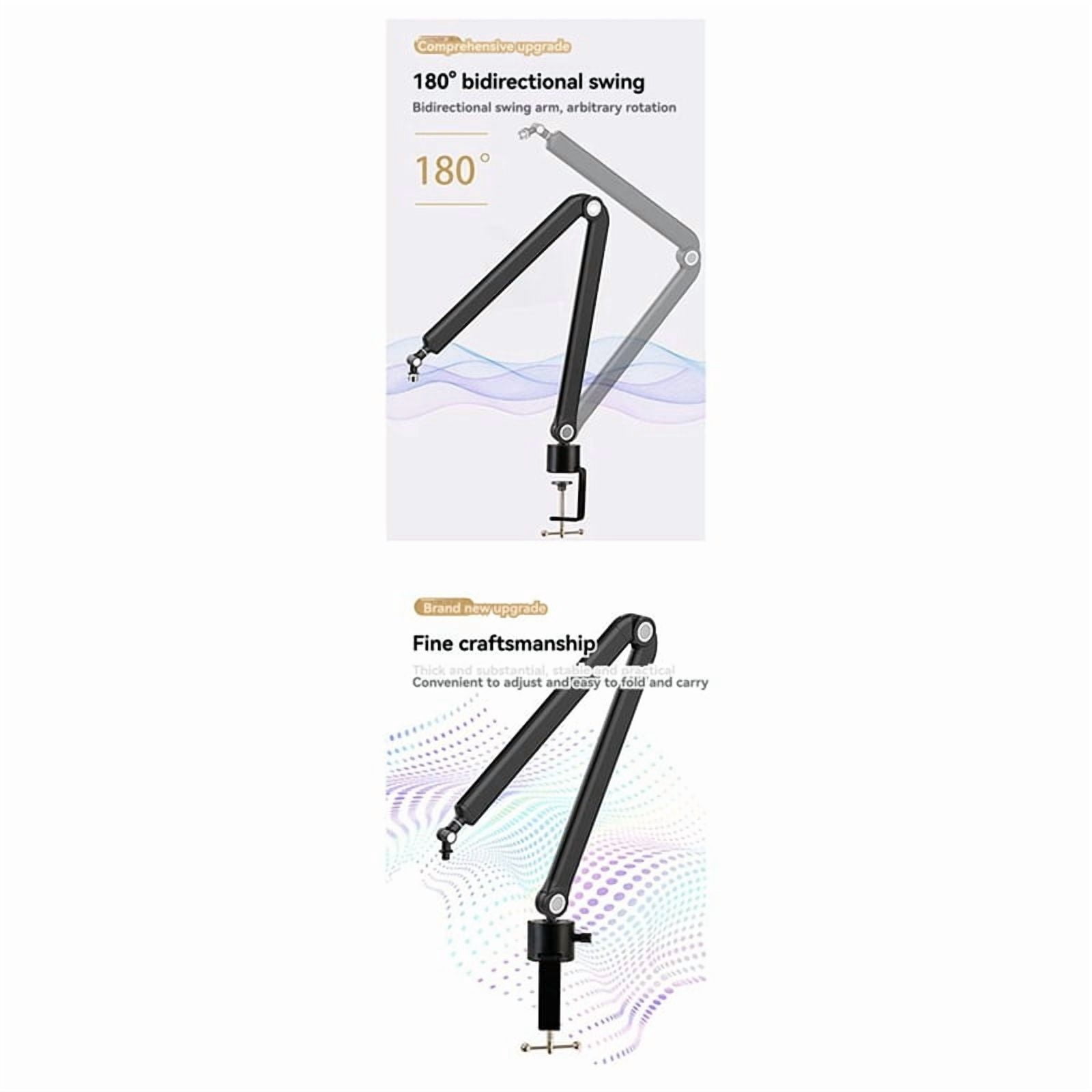 Microphone Boom Arm,360°Rotatable Mic Stand,Microphone Holder with 3/8in 5/8in Adapters,Microphone Arm with Accessories