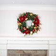 thumbnail image 3 of 30 in. Lighted Christmas Wreath - Golden Leaf Red Magnolia, 3 of 5
