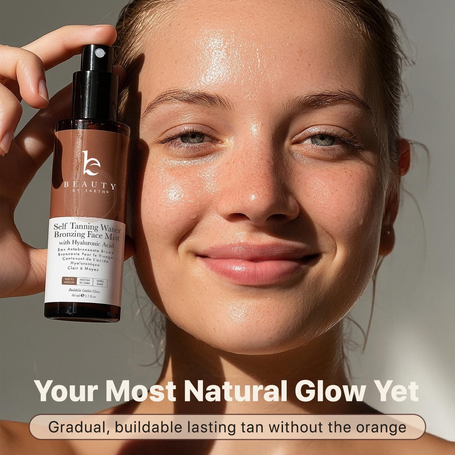 Beauty by Earth Self Tanner Face Mist - Fair to Medium Fake Tan Sunless Tanner Tanning Water, Self Tanners Best Sellers Spray Tan, Face Tanner