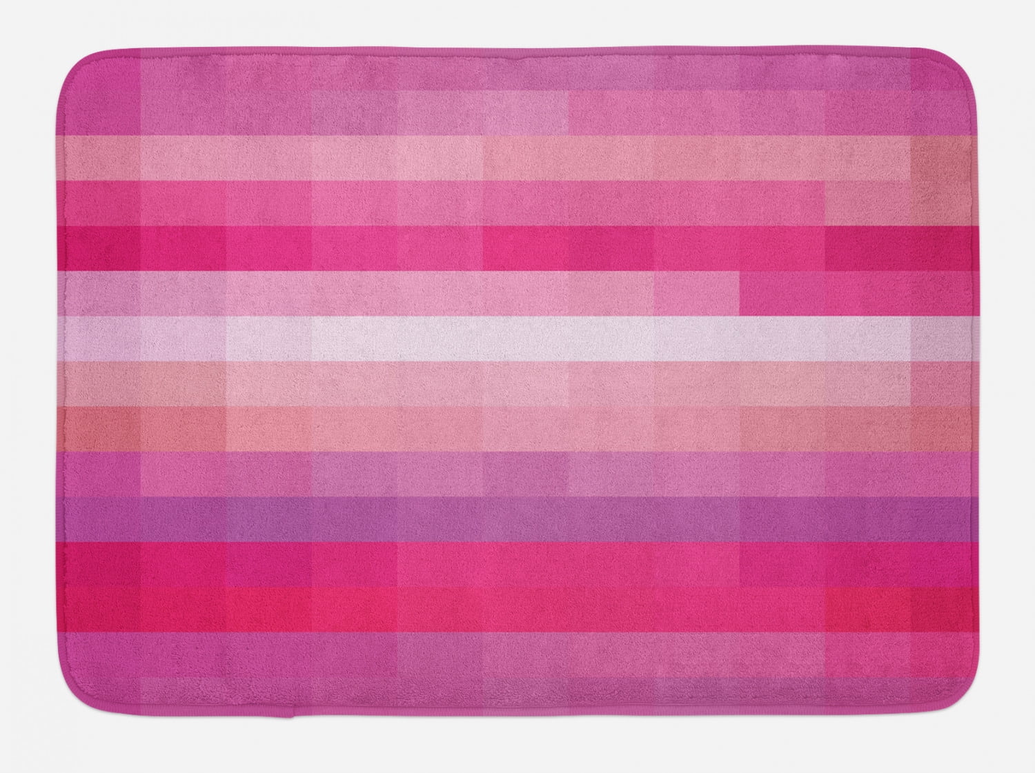 Hot Pink Bath Mat, Abstract Art with Modern Expressionist Design