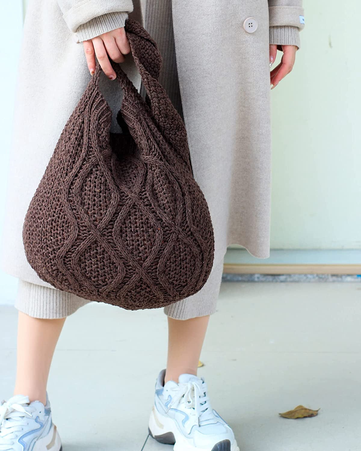 CoCopeaunts Women's Shoulder Handbags Crochet Bags Shoulder Shopping Bag tote bag aesthetic canvas tote cute tote bags