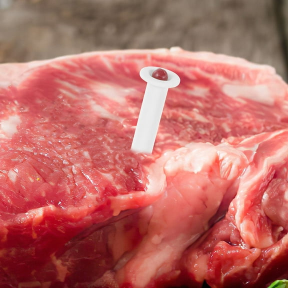 KALLORY Grill Meat Thermometer 3Pcs White Nylon Stainless Steel Measurement for Home Users