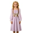 thumbnail image 2 of Girls Medieval Long Sleeve Dress French Court Style Floral Toddler A Line Party Gown, 2 of 4