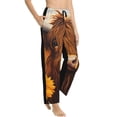 thumbnail image 2 of Uemuo Countryside Sunflower Cow Pattern Women's Wide Leg Palazzo Lounge Pants with Pockets Light Weight Loose Comfy Casual Pajama Pants-Large, 2 of 9