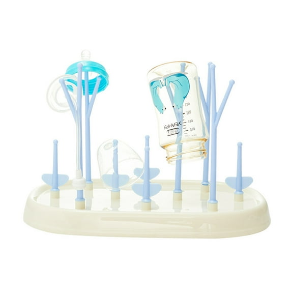 Soimiss Baby Bottle Dryer Rack in Blue for Drying Bottles and Accessories with Removable Tray