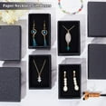 thumbnail image 4 of 24 cajas de joyería de cartón texturizado negro, 8,1 x 5 cm (3,2 x 2 pulgadas), caja de regalo de cartón con esponja negra en el interior., 4 of 9