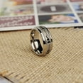 thumbnail image 2 of Men's Titanium Black Trinity Cubic Zirconia Ring Wedding Band With Shimmer Finish 8mm 10.5, 2 of 4