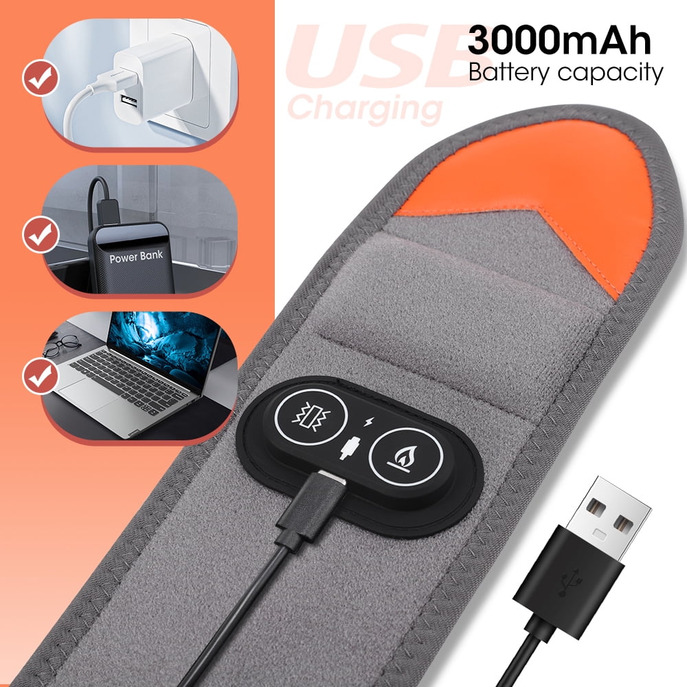 Cordless Heated Wrist Massager with Red Light (660/850nm), 3 Heat Levels & 3 Vibration Modes, Rechargeable Wrist Hand Heating Pad with 3000mAh for Wrist Hand Arm