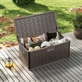 thumbnail image 4 of Costway Storage Box with Lockable Design & Gas Strut Handle 2 Person Bench Garden Organizer, 4 of 10
