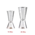 thumbnail image 4 of Soidarity 1/2 Uds doble transparente Jigger oz taza de resina de plástico leche té café mezcla Oz escala taza de medición Home Bar se aplica Kits de desorden para acampar L Soidarity  HW5710-02, 4 of 6