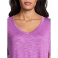 thumbnail image 4 of Time and Tru Women's Textured V-Neck T-Shirt, 2-Pack, Sizes XS-XXXL, 4 of 5