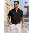 thumbnail image 4 of RICHCOIN Short Sleeve Mens Dress Shirts Casual Solid Shirts for Men Button Down Business Shirt, 4 of 7