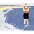 thumbnail image 2 of Penfield, Edward 14x12 White Modern Wood Framed Museum Art Print Titled - Man standing in the sea, 2 of 4