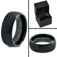 thumbnail image 4 of Tungsten I Love You 3000 Quote Engraved Band Ring 8mm Men Women Comfort Fit Black Dome Brushed Polished, 4 of 4