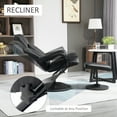 thumbnail image 3 of HOMCOM Swivel Recliner, Manual PU Leather Armchair with Ottoman Footrest for Living Room, Office, Bedroom, Black, 3 of 9