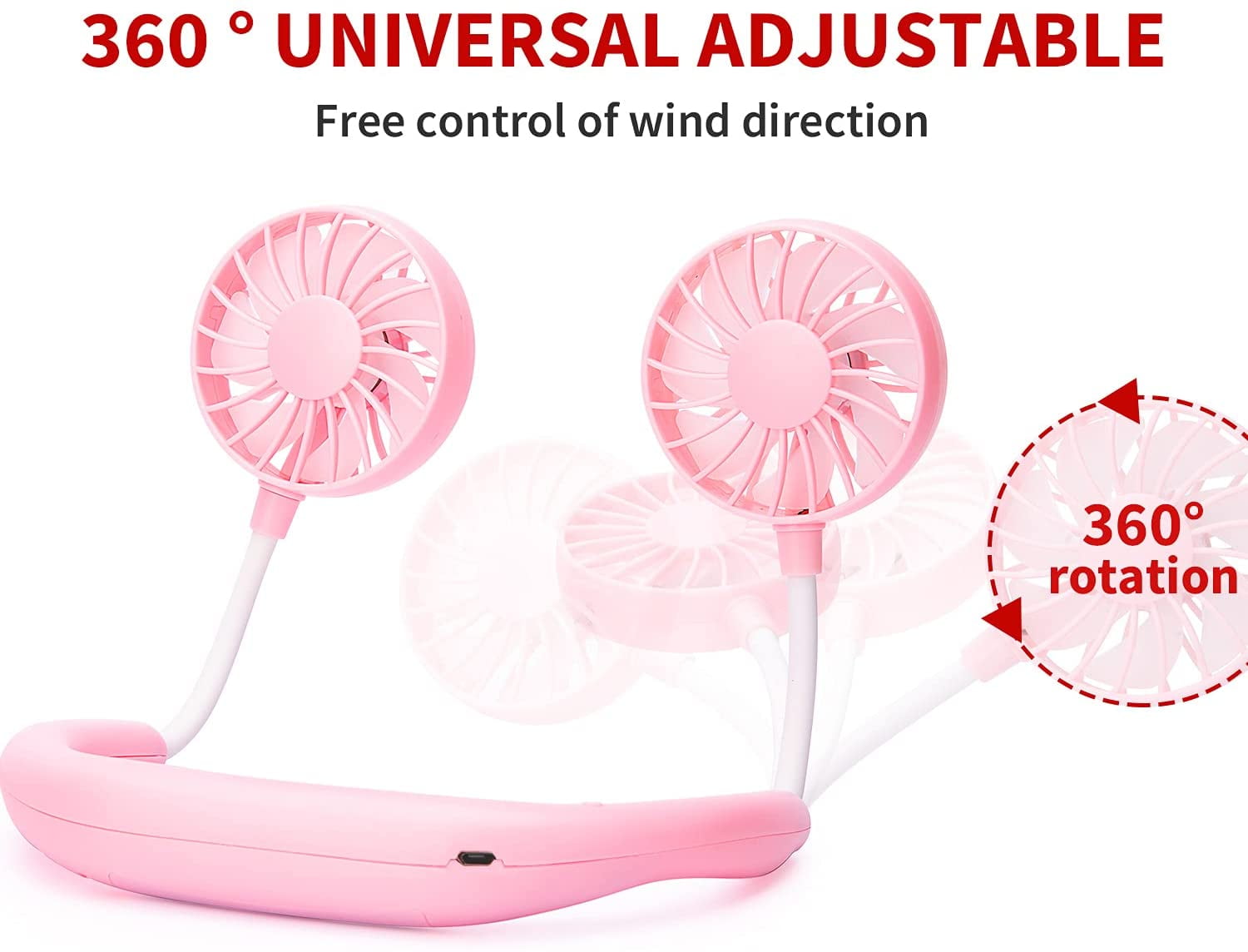 Mini Max Portable Rechargeable Necklace Fan Hands Free Neck Fan
