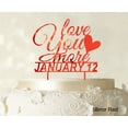 thumbnail image 1 of """Love You More"" Wedding Cake Topper Personalized Mirror Red Cake Topper Cake Decorations Color Option Available 6""-7"" Inches Wide", 1 of 1