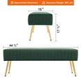 thumbnail image 4 of Furniliving Velvet Ottoman Bench  Modern Upholstered Bench  Indoor Entryway  Bench, Dark Green, 4 of 9