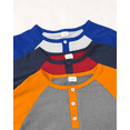 thumbnail image 3 of PureChapter Boys T Shirts 3 Pack Raglan Long Sleeve Henley Color Block Half Button Casual T-shirt for Kids 7-15, 3 of 8