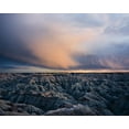 thumbnail image 2 of Fan, John 32x26 Gold Ornate Wood Framed with Double Matting Museum Art Print Titled - Twilight Over Badlands, 2 of 4