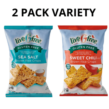 LiveGFree Brown Rice Crisps Gluten Free Variety 2 Pack