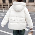 thumbnail image 3 of Scyoekwg Warm Winter Puffer Jackets for Women Fashion Thicken Parka Jackets Long Sleeve Casual Hooded Padded Quilted Coats with Pockets (White,L), 3 of 3