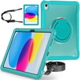 thumbnail image 5 of ELEHOLD Rugged Case For iPad Pro 11 2024 Hybrid Shockproof Cover [360 Rotating Stand] [Hand Grip] [Pencil Holder] [Detachable Shoulder Strap] Kids Case, Blue, 5 of 15