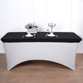 thumbnail image 4 of BalsaCircle 6 Feet Black Fitted Spandex Rectangular Table Top Cover Trade Show Booth Linens, 4 of 8