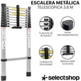 thumbnail image 4 of Escalera Telescópica de 3.8 Metros 10 Escalones Escalera Recta de Aluminio Soporta 150 kg Plegable De retracción Multiusos Extensible Compacta y Portátil Bloqueo De Escalón, 4 of 4
