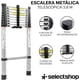 thumbnail image 4 of Escalera Telescópica de 3.8 Metros 10 Escalones Escalera Recta de Aluminio Soporta 150 kg Plegable De retracción Multiusos Extensible Compacta y Portátil Bloqueo De Escalón, 4 of 4