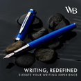 thumbnail image 3 of Wordsworth & Black Fountain Pen Set, Medium Nib, Includes 24 Pack Ink Cartridges, Ink Refill Converter & Gift Pouch, Chrome Finish, Calligraphy, [Imperial Blue], Perfect for Men & Women, 3 of 10