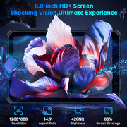 OUKITEL RT3 Plus Rugged Android 15 Tablet, 16GB+128GB 1TB Expandable Waterproof Tablets, 8 Inch HD Display, 1100mAh Battery Industrial Tablet PC, 16MP+8MP, IP68&IP69K, 4G Dual SIM/BT5.0/OTG/NFC